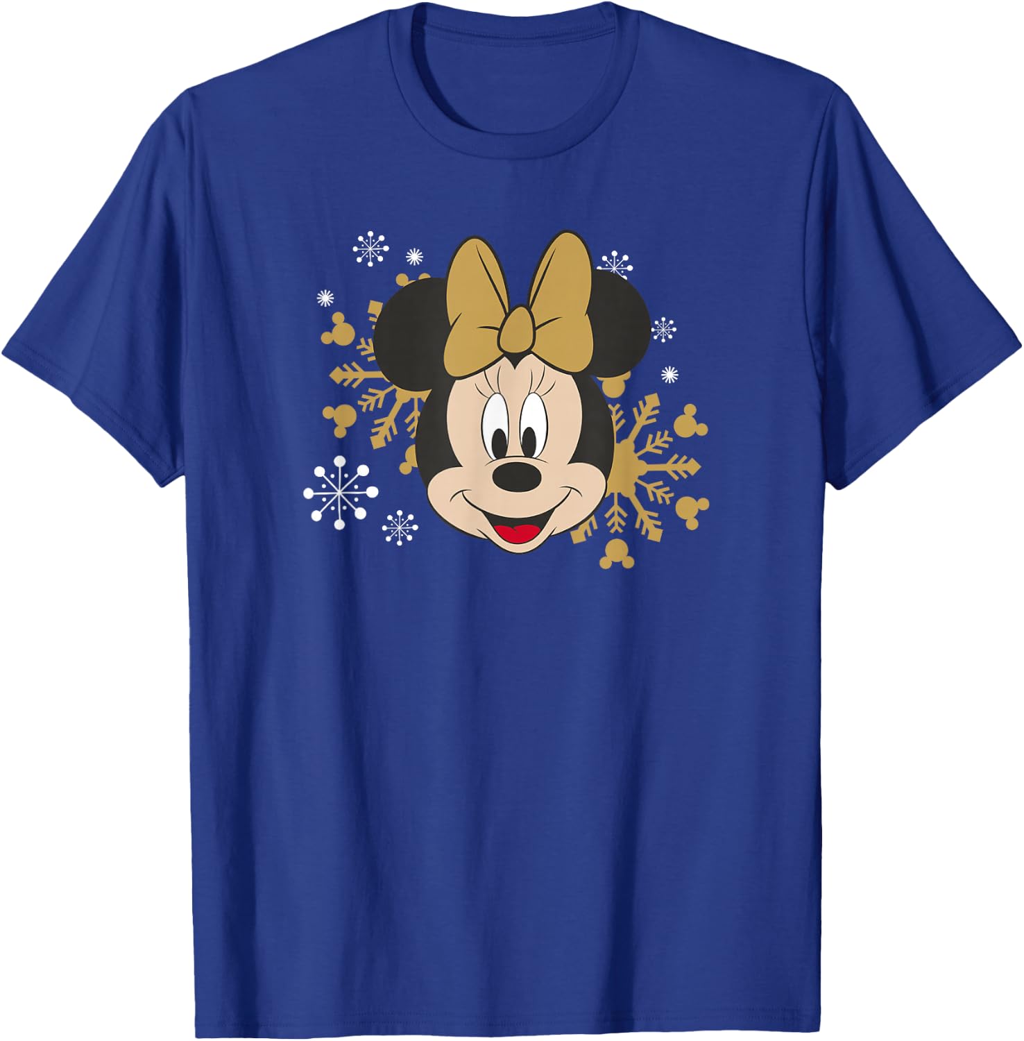 Disney Minnie Mouse Christmas Holiday Golden Snowflake T-Shirt - T-Shirt | Royal