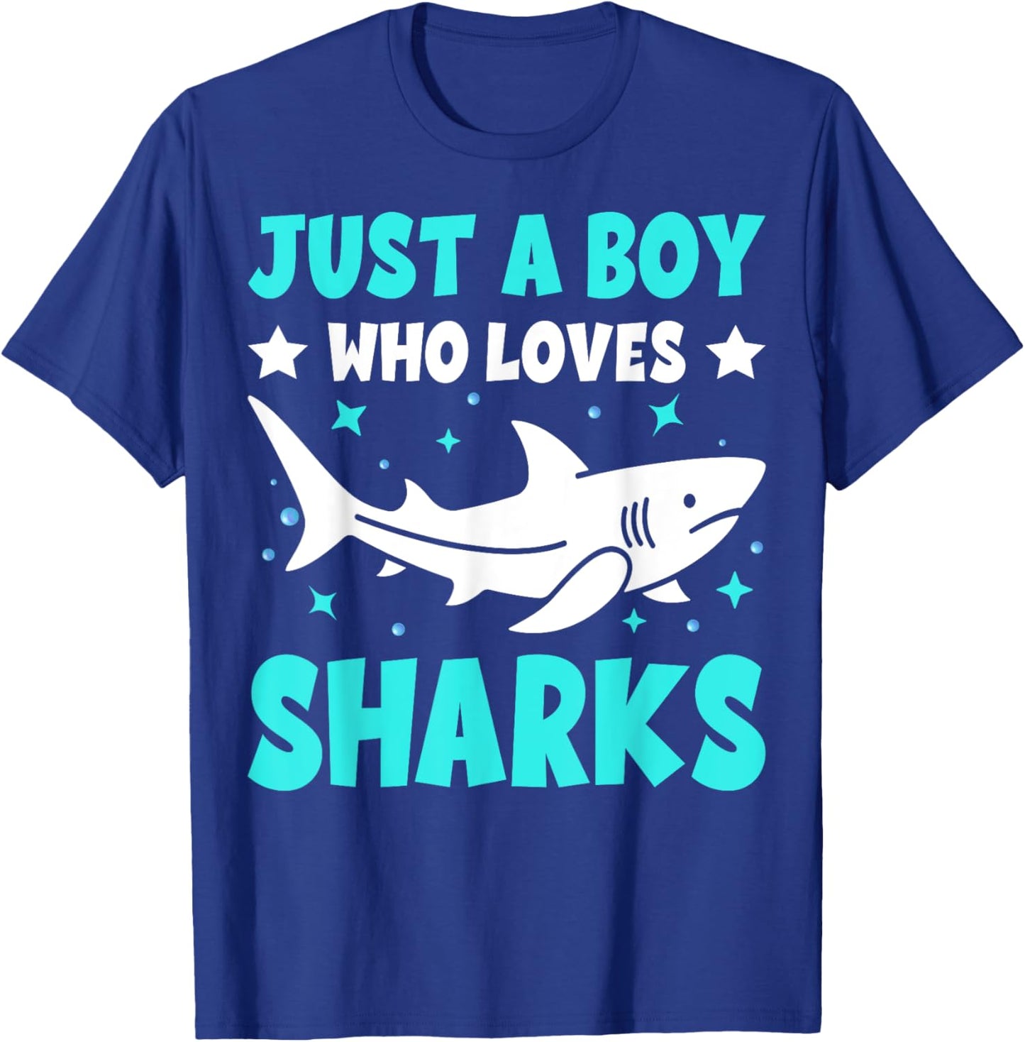 Just A Boy Who Loves Sharks Cute Sharks Lover Kids Gifts T-Shirt - T-Shirt | Royal
