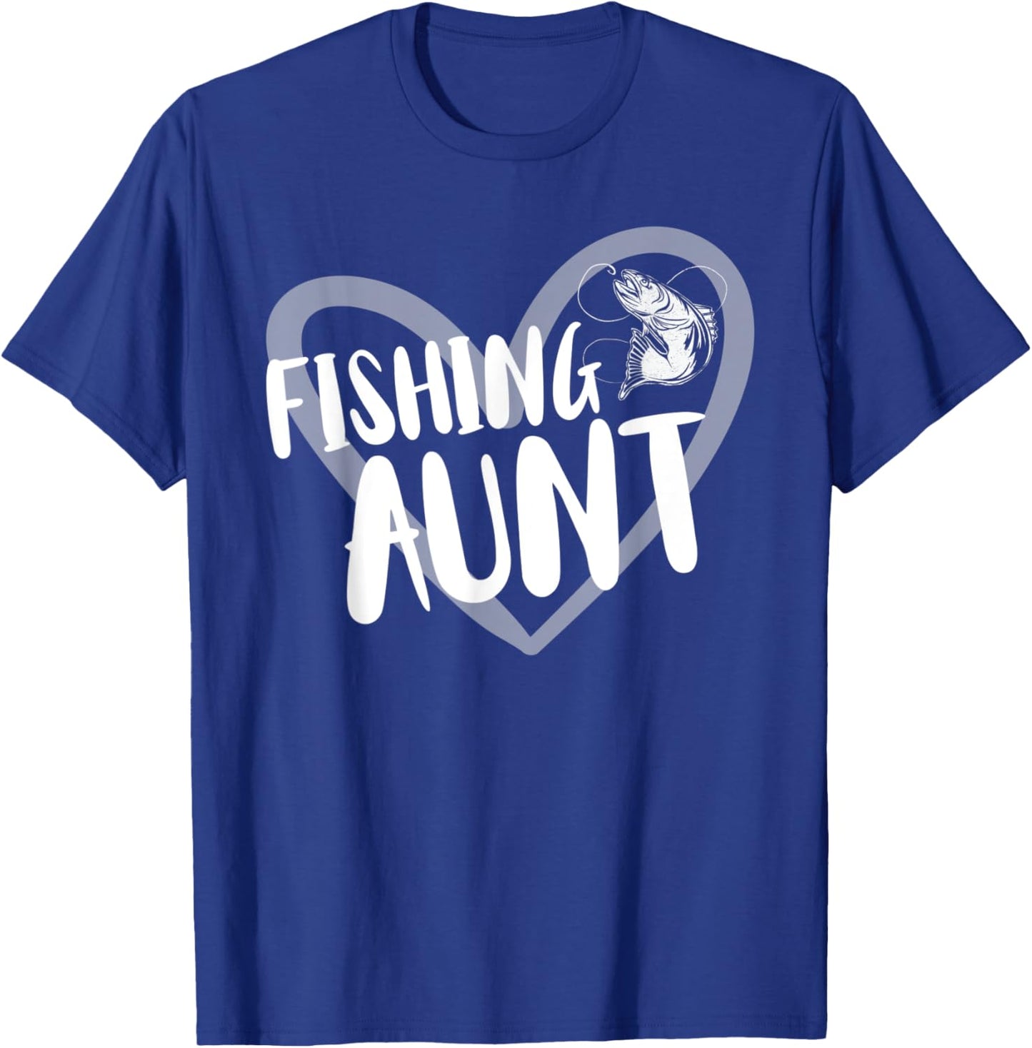 Funny Fishing Aunt Heart T-Shirt - T-Shirt | Royal