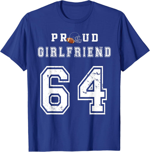 Custom Proud Football Girlfriend Number 64 Personalized Girl