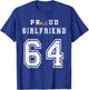 Custom Proud Football Girlfriend Number 64 Personalized Girl T-Shirt - T-Shirt | Royal