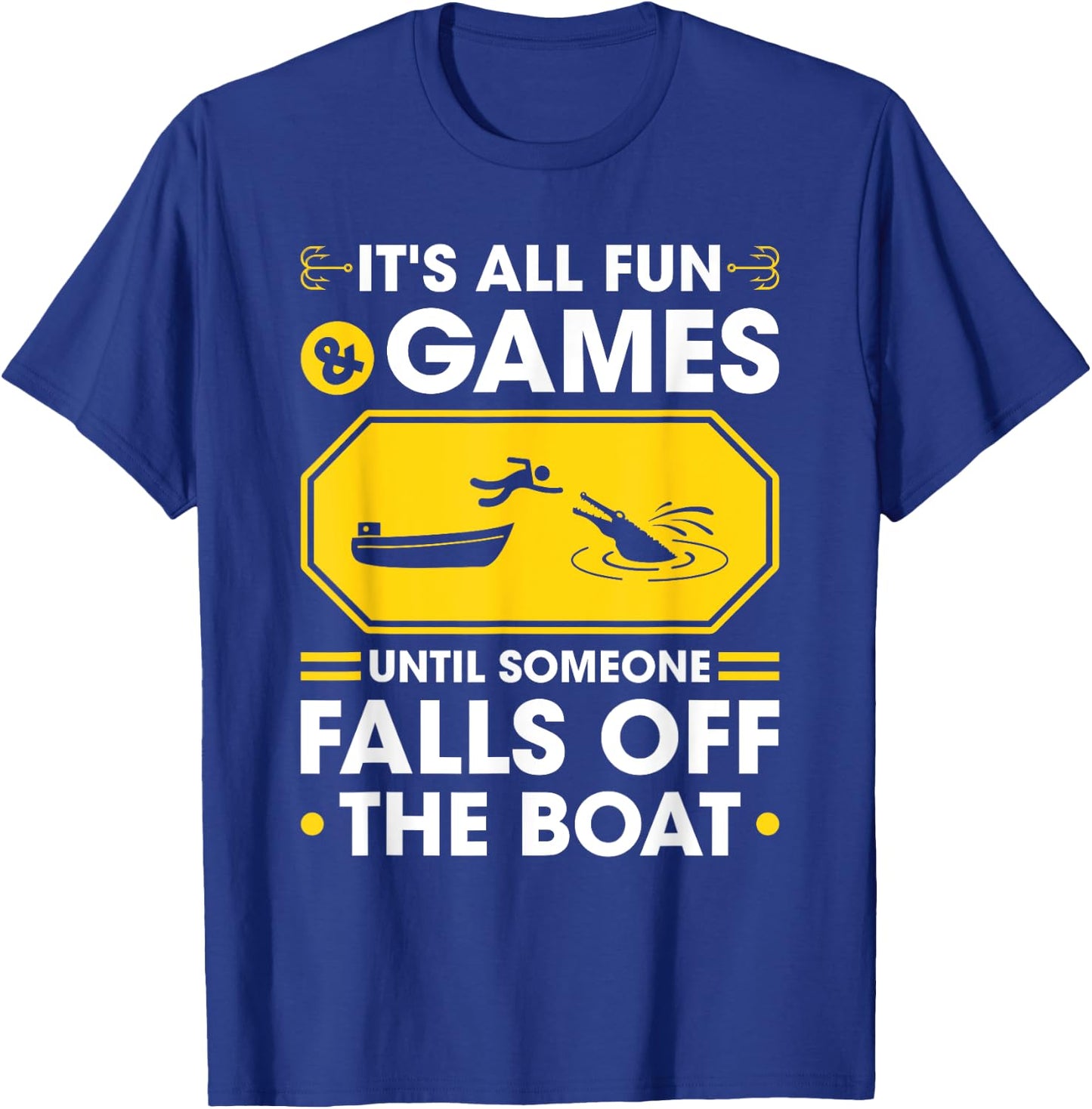 Gator Hunting All Fun and Games, Funny Alligator Hunter T-Shirt - T-Shirt | Royal