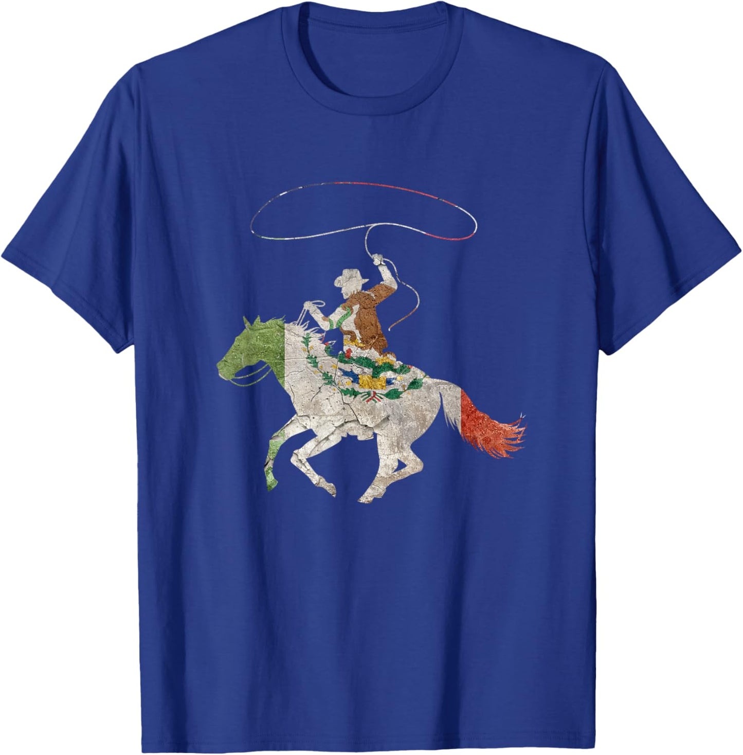 Mexican Cowboy Vaquero Horse Rider Western Lasso Rancher T-Shirt - T-Shirt | Royal