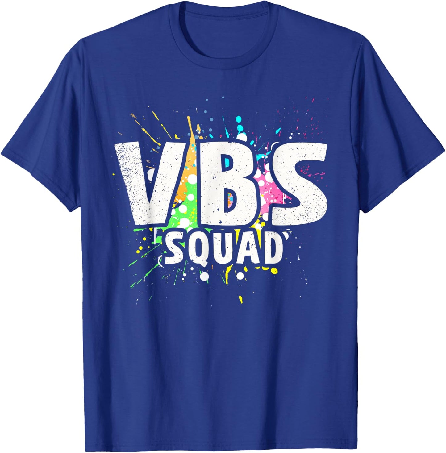 I Love VBS 2023 Squad Vacation Bible School Paint Splatter T-Shirt - T-Shirt | Royal