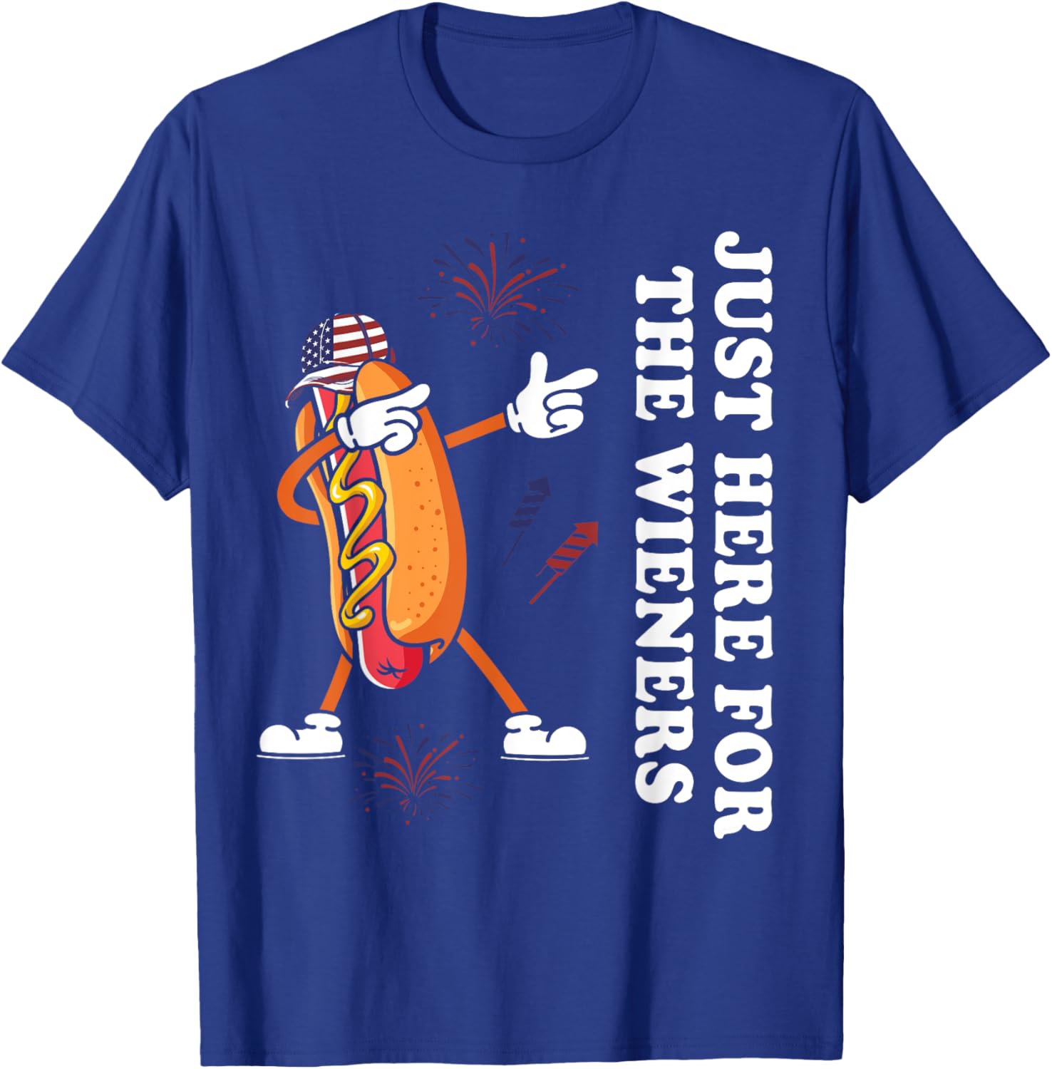 I'm Just Here For The Wieners Funny 4th of July T-Shirt - T-Shirt | Royal