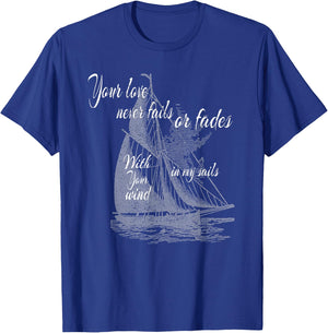 Build A Boat Christian Worship Vintage Sail boat T-Shirt - T-Shirt | Royal