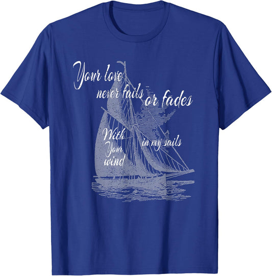 Build A Boat Christian Worship Vintage Sail boat T-Shirt - T-Shirt | Royal