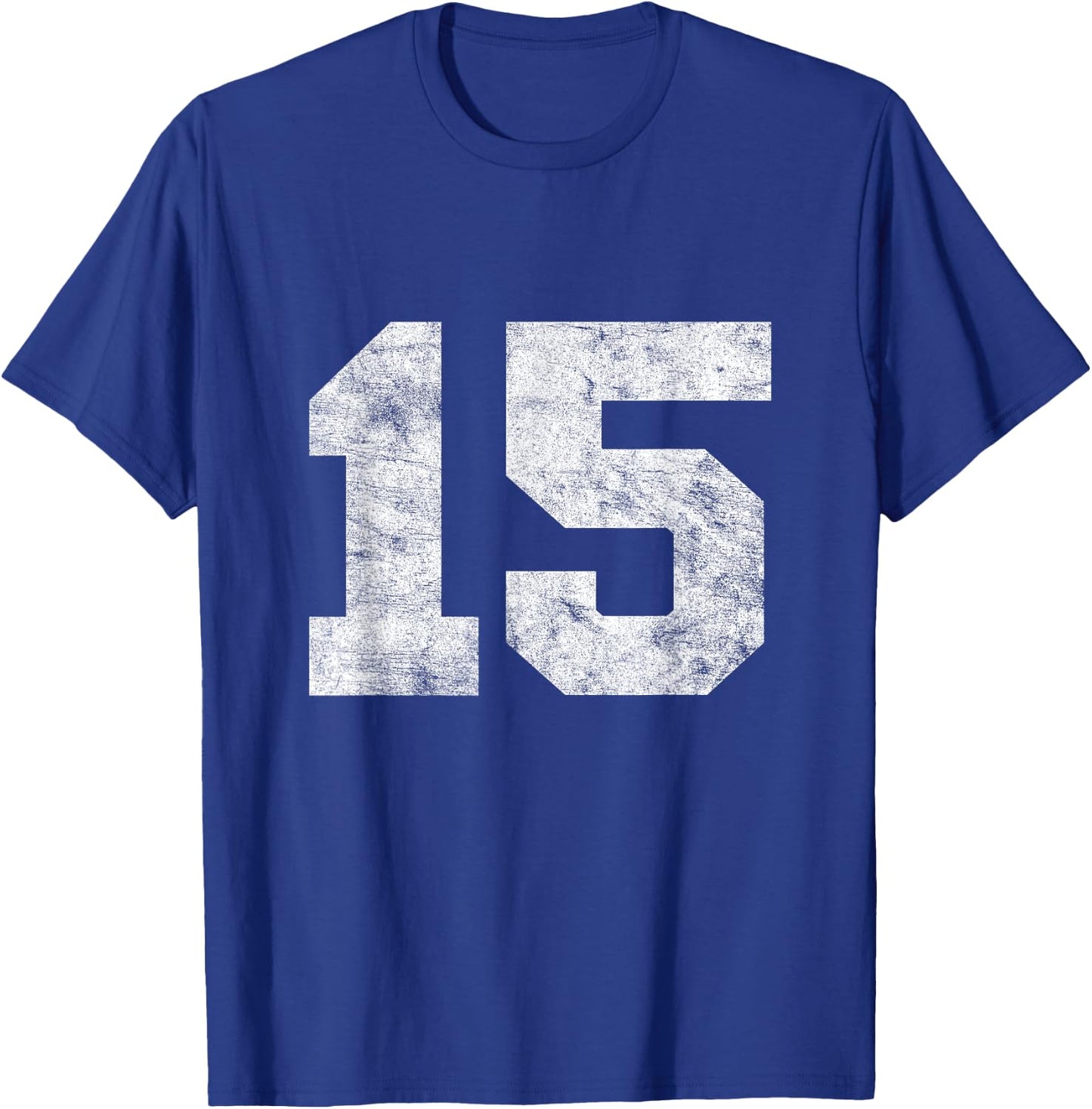 Vintage Lucky Number 15 Birthday Sports Player Team Athlete T-Shirt - T-Shirt | Royal