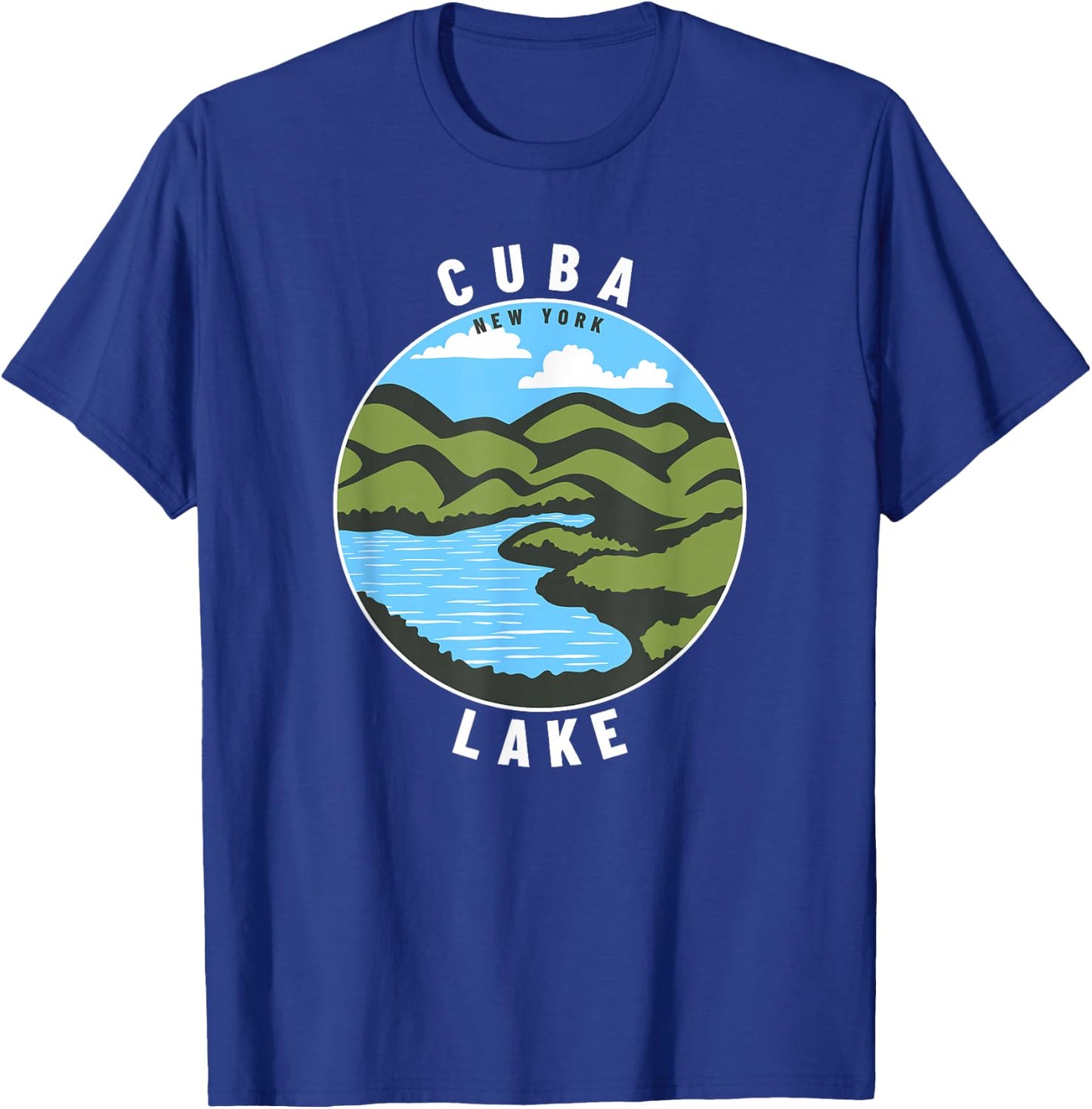 Cuba Lake New York NY Badge Souvenir Vacation T-Shirt - T-Shirt | Royal