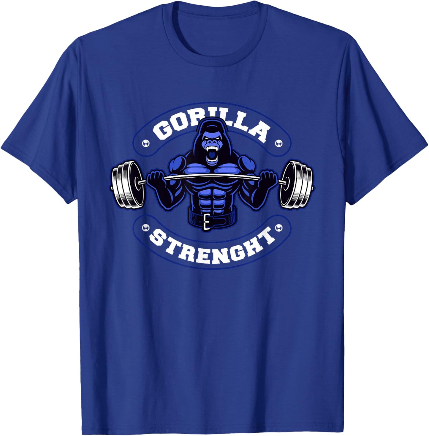 Gorilla Strength Workout Silver Back Monkey T-Shirt - T-Shirt | Royal