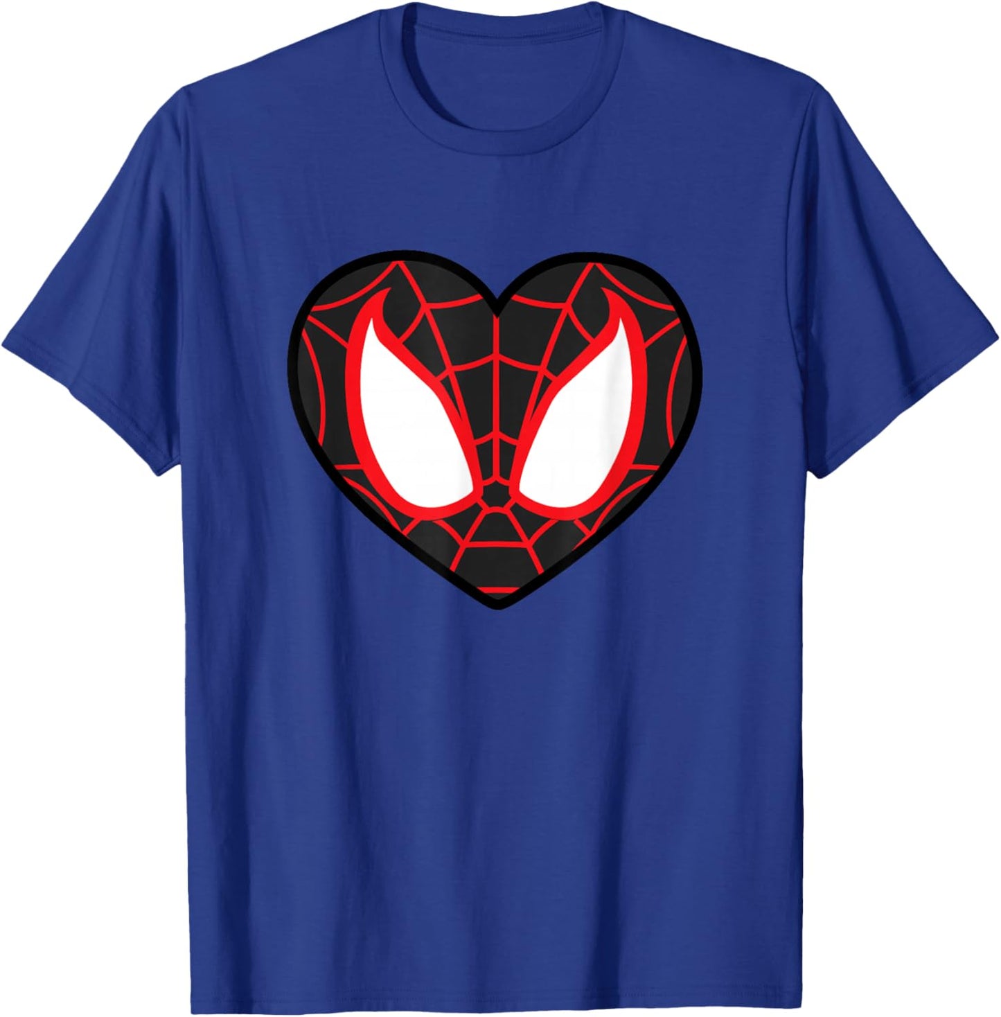 Marvel Ultimate Spider-Man Miles Morales Heart Mask Logo Small T-Shirt - T-Shirt | Royal