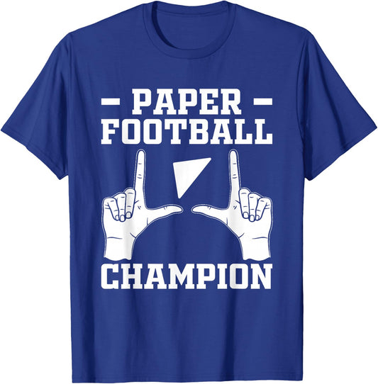Paper Football Champion Finger Flick Tabletop Gridiron T-Shirt - T-Shirt | Royal
