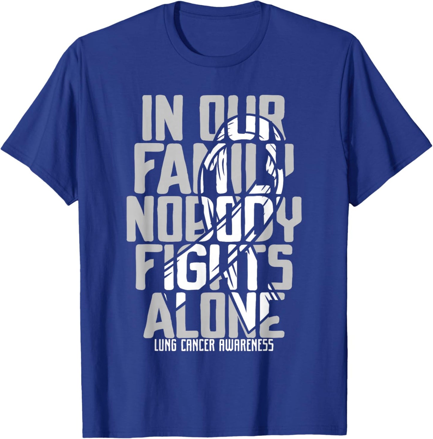 Lung Cancer Support White Family Lung Cancer Awareness T-Shirt - T-Shirt | Royal