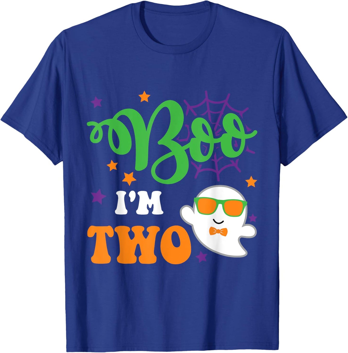 Boo I'm 2 Two Yr 2nd Birthday ghost halloween costume kids T-Shirt - T-Shirt | Royal