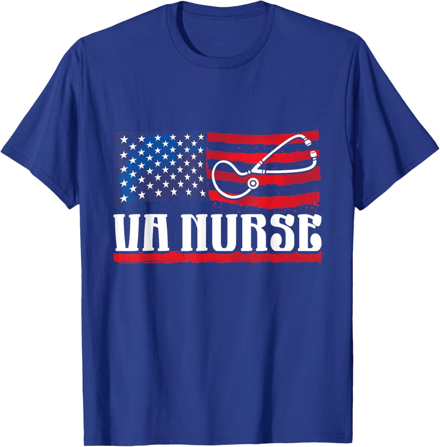 USA American Flag Vintage VA Veteran Nurse 4th of July Women T-Shirt - T-Shirt | Royal