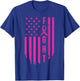 Fight Breast Survivor American Flag Breast Cancer Awareness T-Shirt - T-Shirt | Royal
