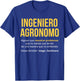 Engineer Agronome Definition | Agronom Engineer Gift T-Shirt - T-Shirt | Royal