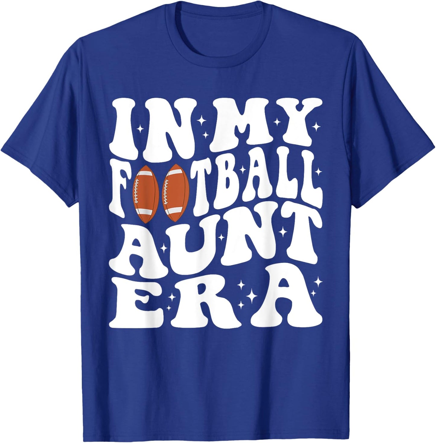 In My Football Aunt Era Groovy Football Auntie Christmas T-Shirt - T-Shirt | Royal