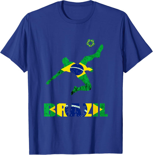 Brazil Soccer Brazilian Football Player Brasileiro Player T-Shirt - T-Shirt | Royal
