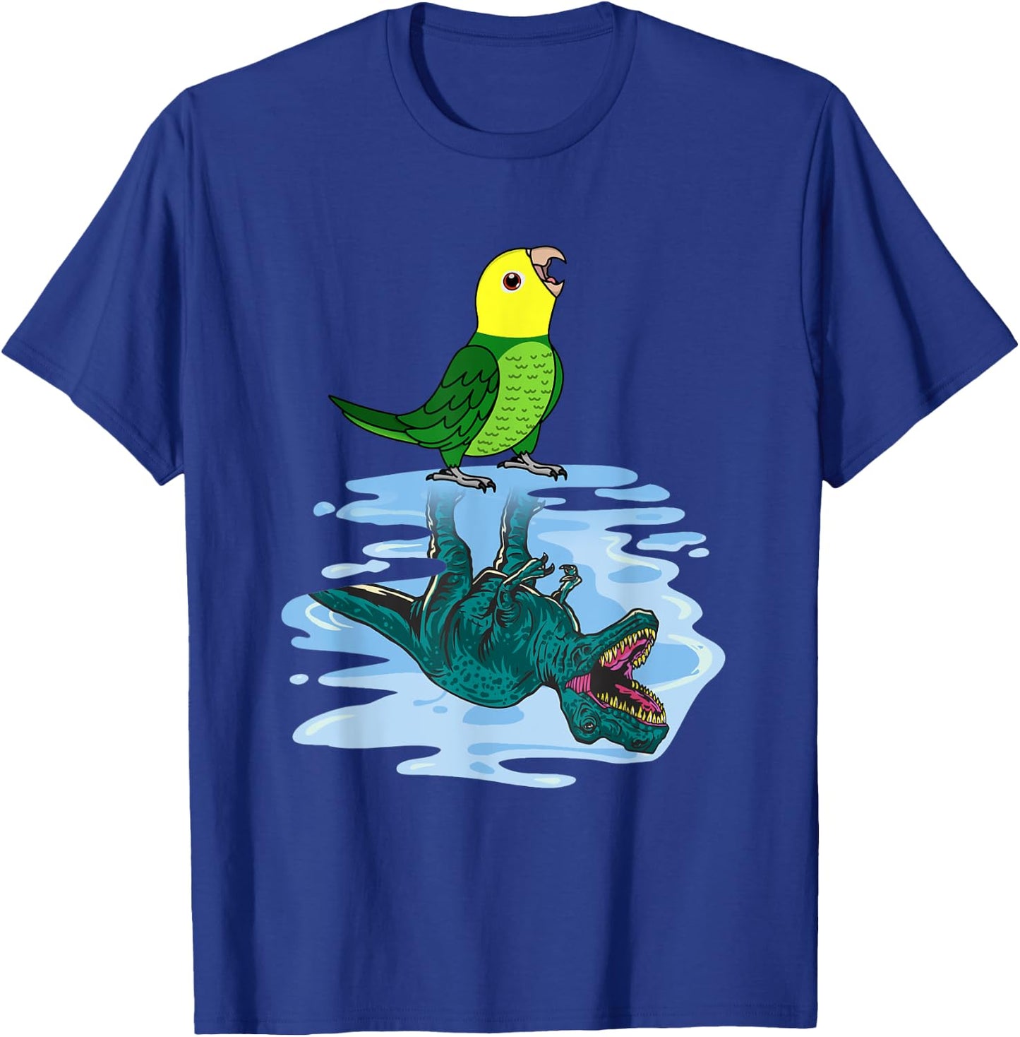Parrot & T Rex Reflection I Double Yellow-headed Amazon T-Shirt - T-Shirt | Royal