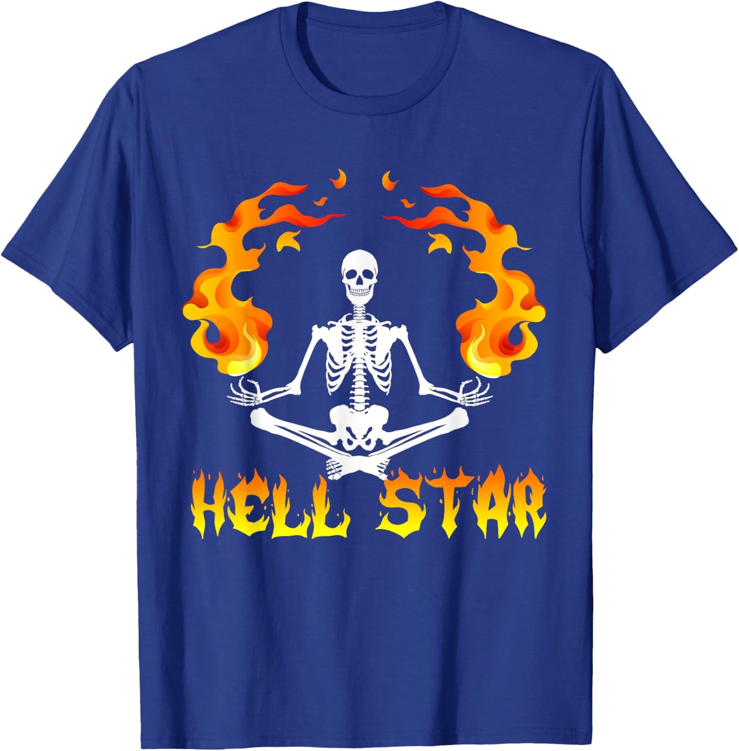 Skeletons Yoga become Hell Star T-Shirt - T-Shirt | Royal