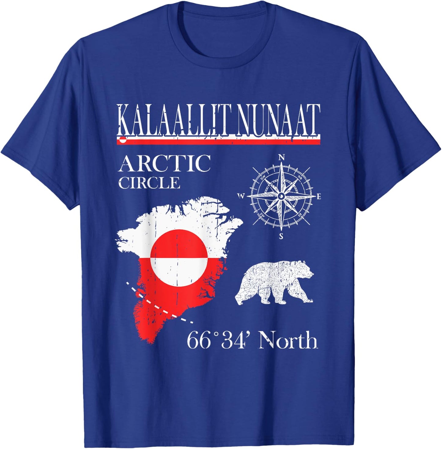 Greenland Arctic Circle - Kalaallit Nunaat Flag T-Shirt - T-Shirt | Royal