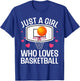 Funny Basketball Art For Girl Women College Basketball Lover T-Shirt - T-Shirt | Royal