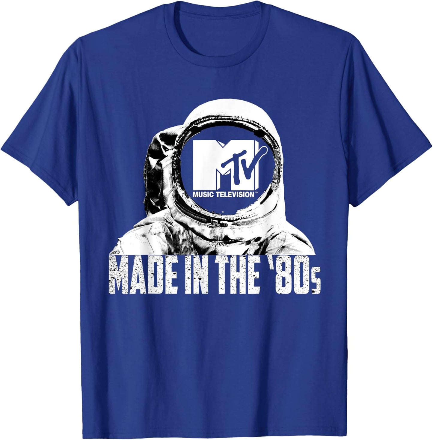 Mademark x MTV - MTV Astronaut in Space Made in the 80s Retro MTV Logo T-Shirt - T-Shirt | Royal