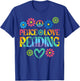 Peace Love Reading Tie Dye Book Lover Bookworm Librarian T-Shirt - T-Shirt | Royal