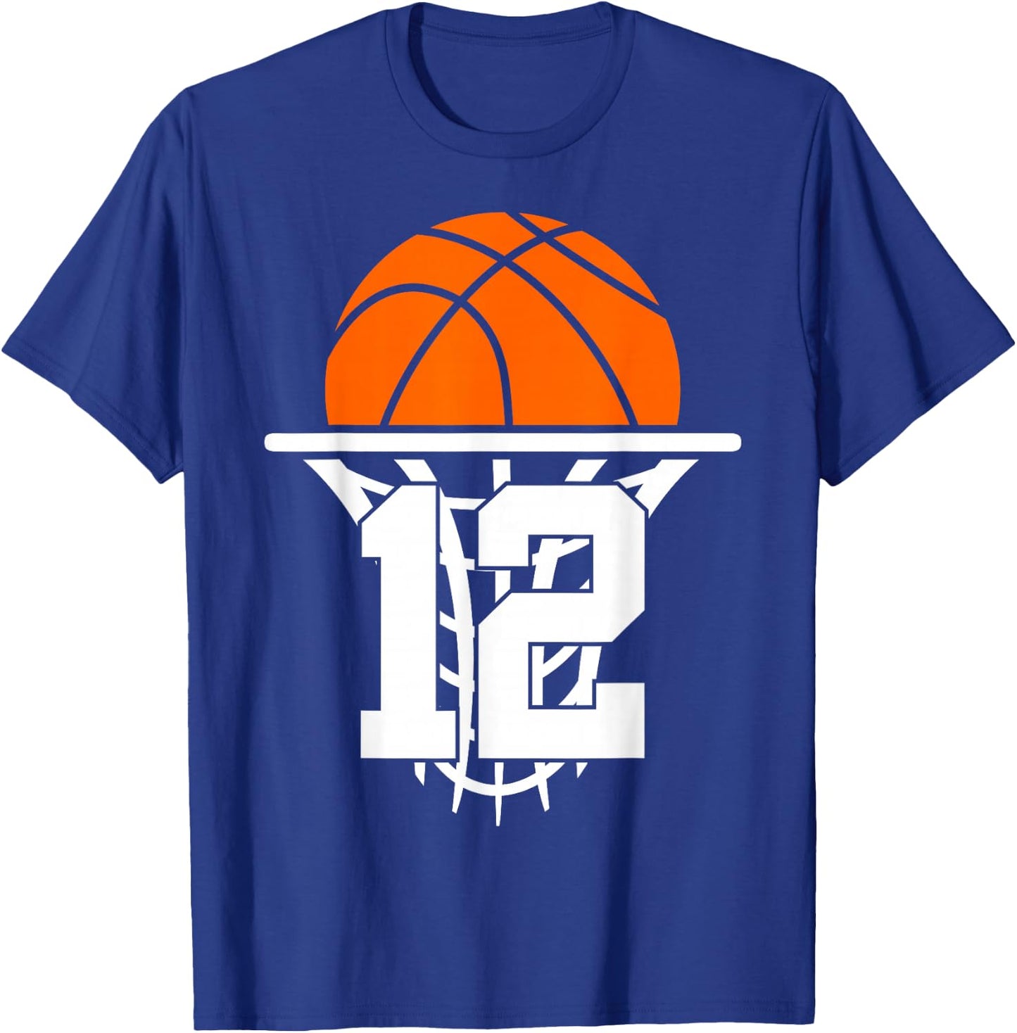 12 Years Basketball 12th Birthday T-Shirt - T-Shirt | Royal