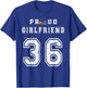Custom Proud Football Girlfriend Number 36 Personalized Girl T-Shirt - T-Shirt | Royal