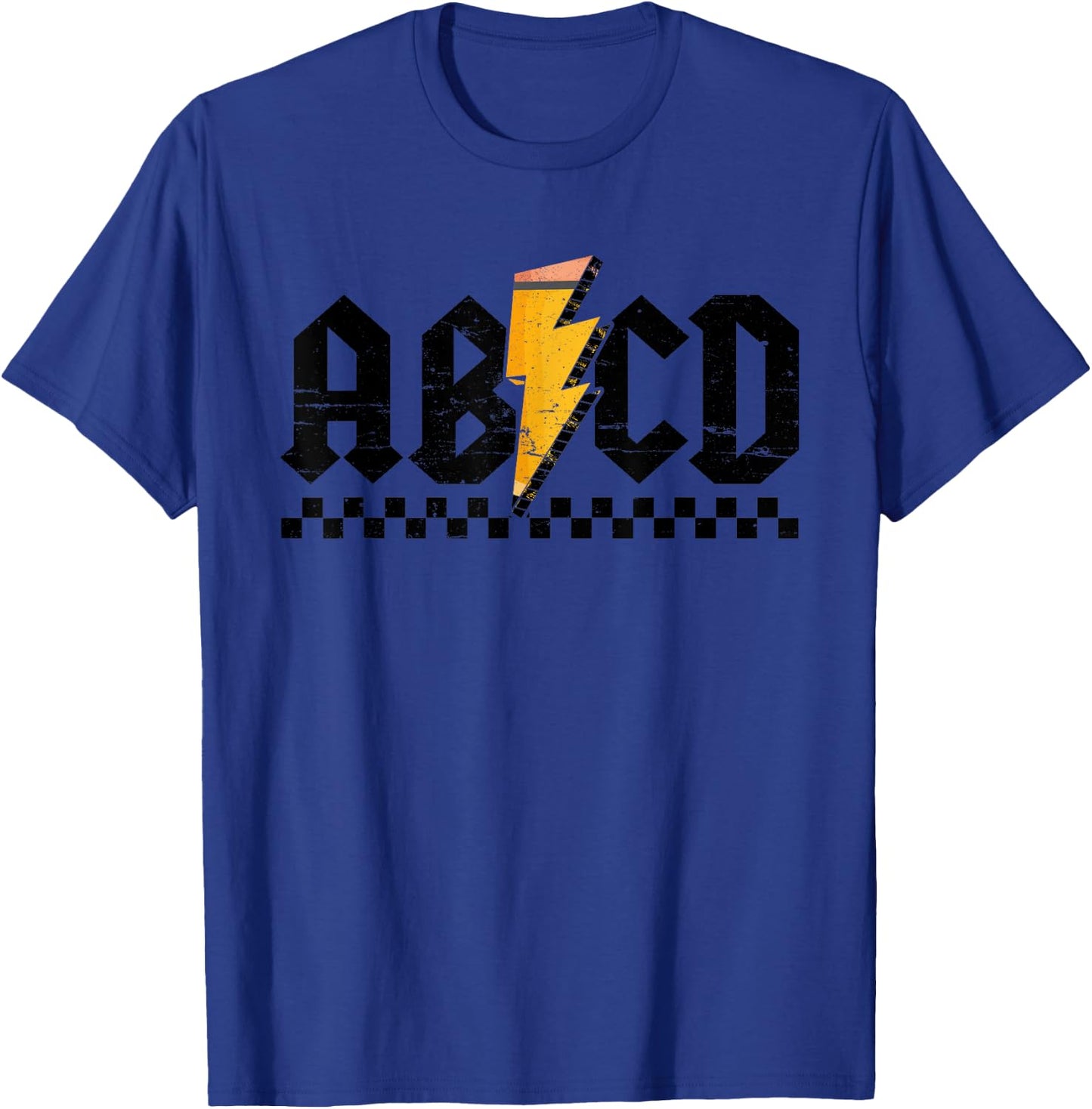 Lightning Pencil Rock'n Roll ABCD Teacher Back To School Kid T-Shirt - T-Shirt | Royal