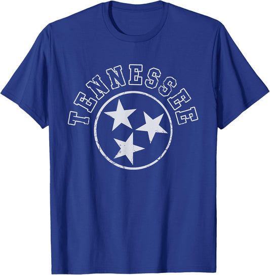 Tennessee Flag Home State Vintage Distressed Orange T-Shirt - T-Shirt | Royal