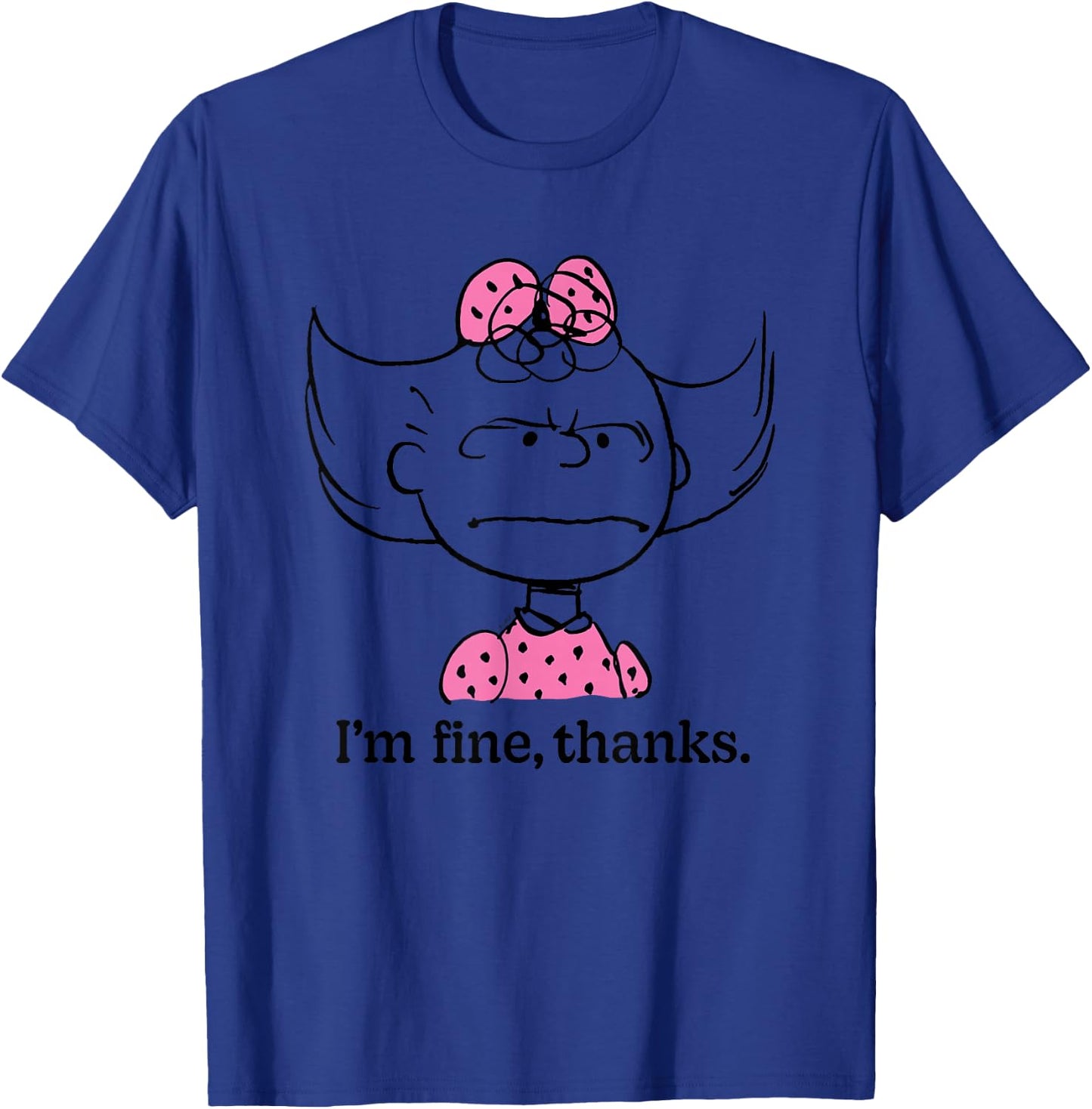 Peanuts - Sally Fine Thank You T-Shirt - T-Shirt | Royal
