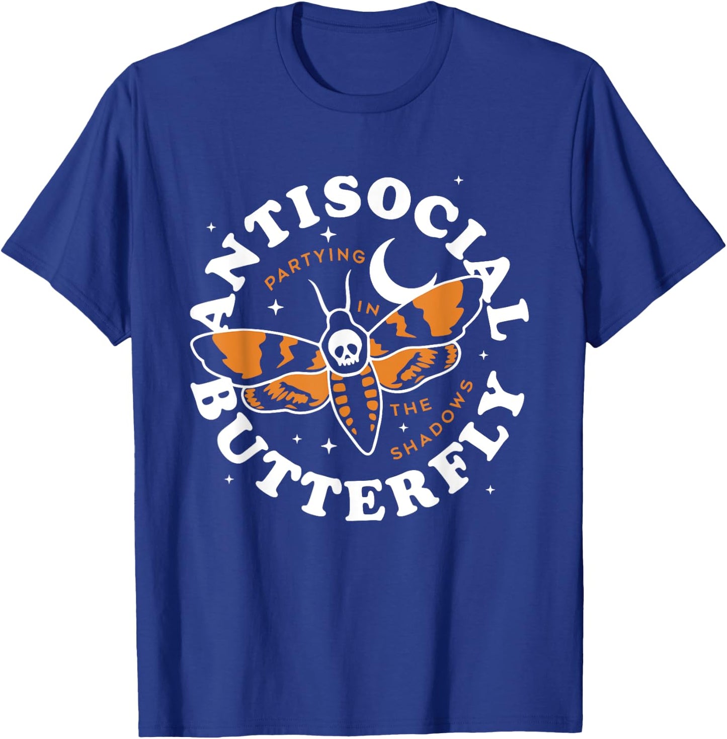 Antisocial Butterfly Partying In The Shadows Apparel T-Shirt - T-Shirt | Royal