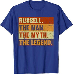 Russell The Man The Myth The Legend Vintage Gift Russell T-Shirt - T-Shirt | Royal