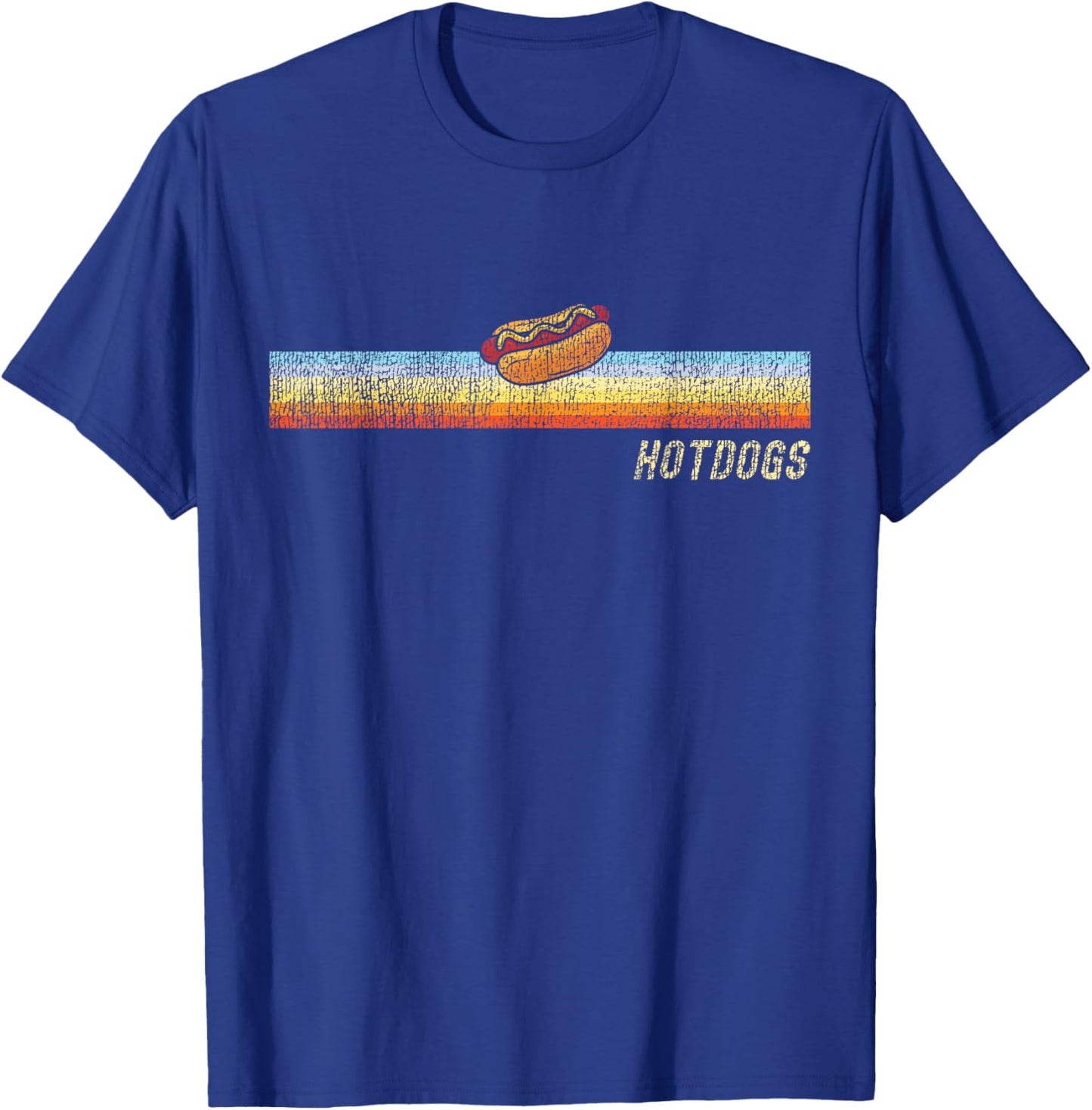 Hot Dog Adult Retro Vintage Hot Dog T-Shirt - T-Shirt | Royal