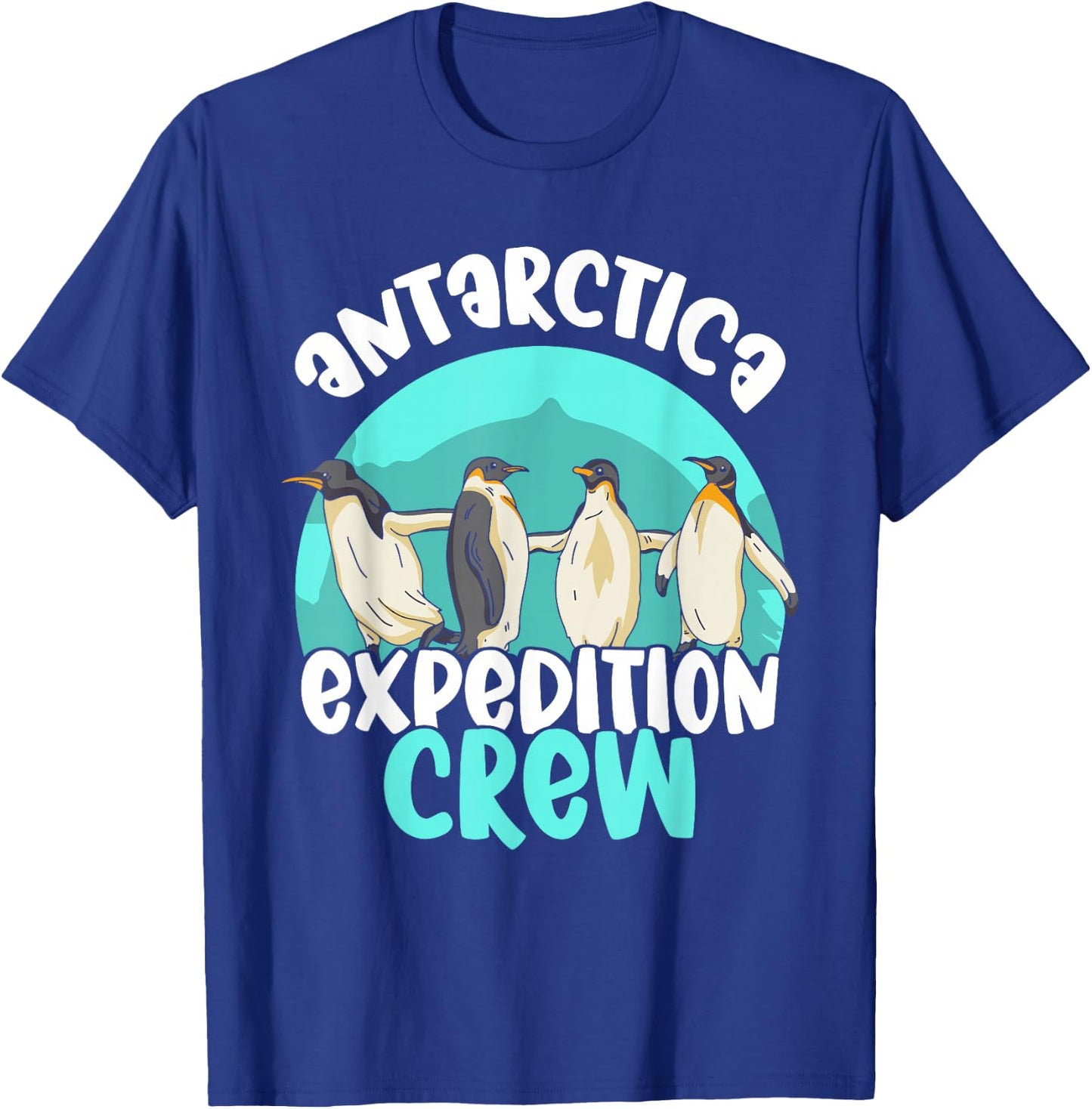 Lover Antarctica Map Cold South Antarctica Expedition Crew Penguin Retro Vintage Continent T-Shirt - T-Shirt | Royal