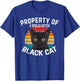 Cat Black Vintage Eighties Style Retro Property Cat T-Shirt - T-Shirt | Royal