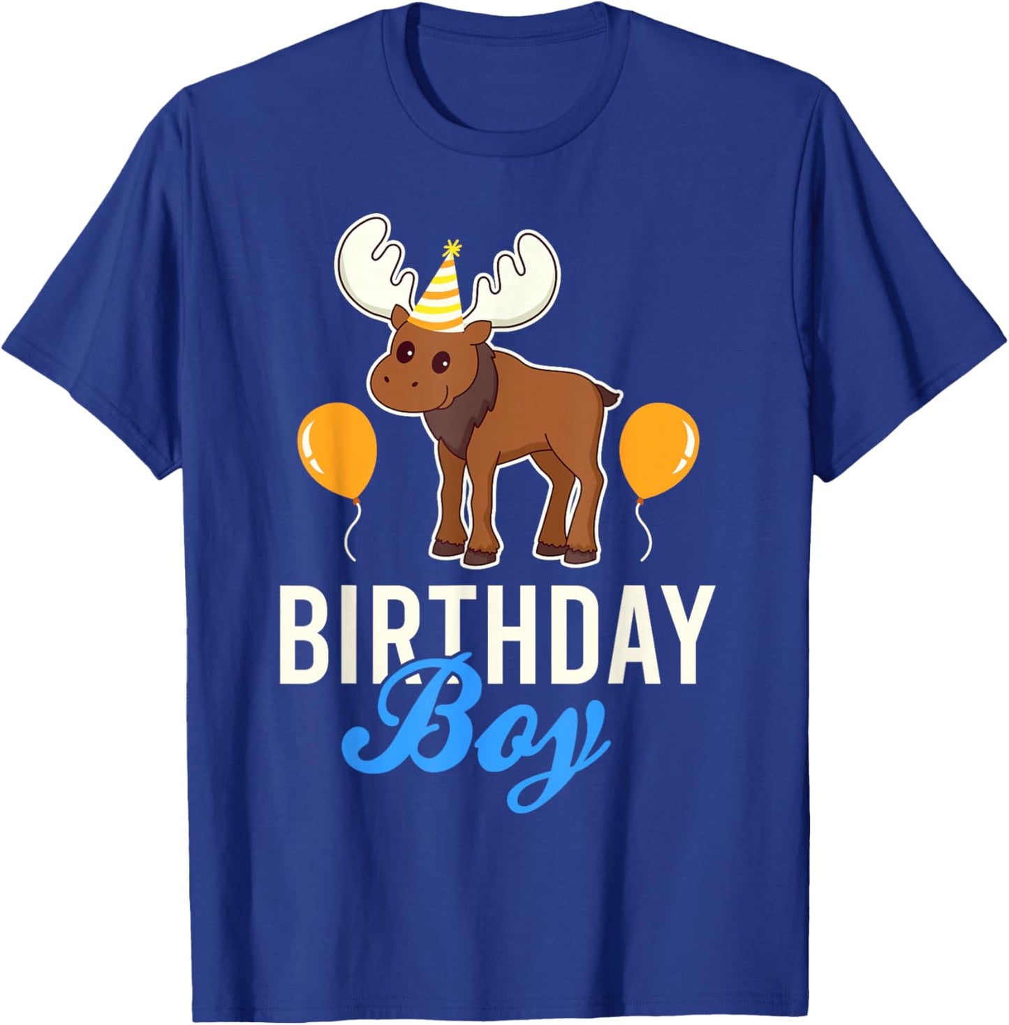 Cute Moose Birthday Boy Kawaii T-Shirt - T-Shirt | Royal