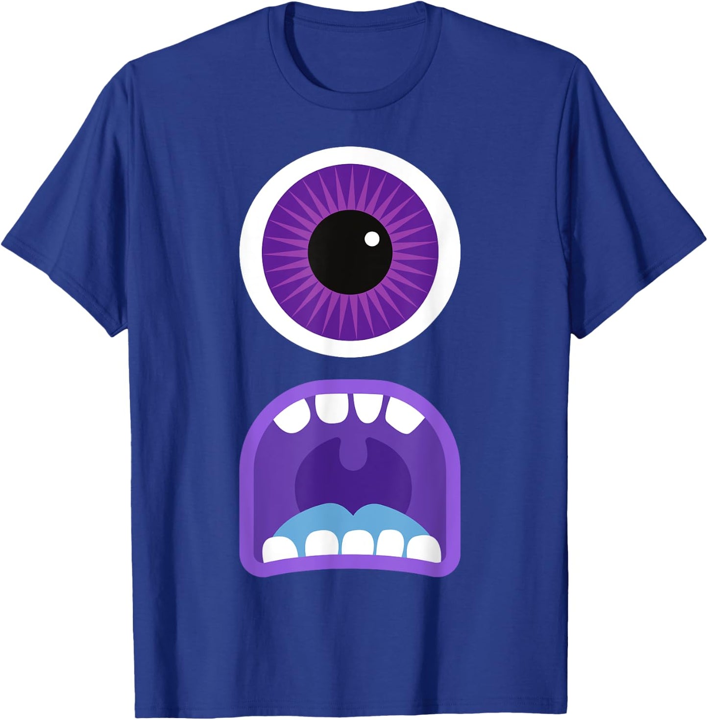 Cute Monster Face Costume Men's Women's Halloween T-Shirt - T-Shirt | Royal
