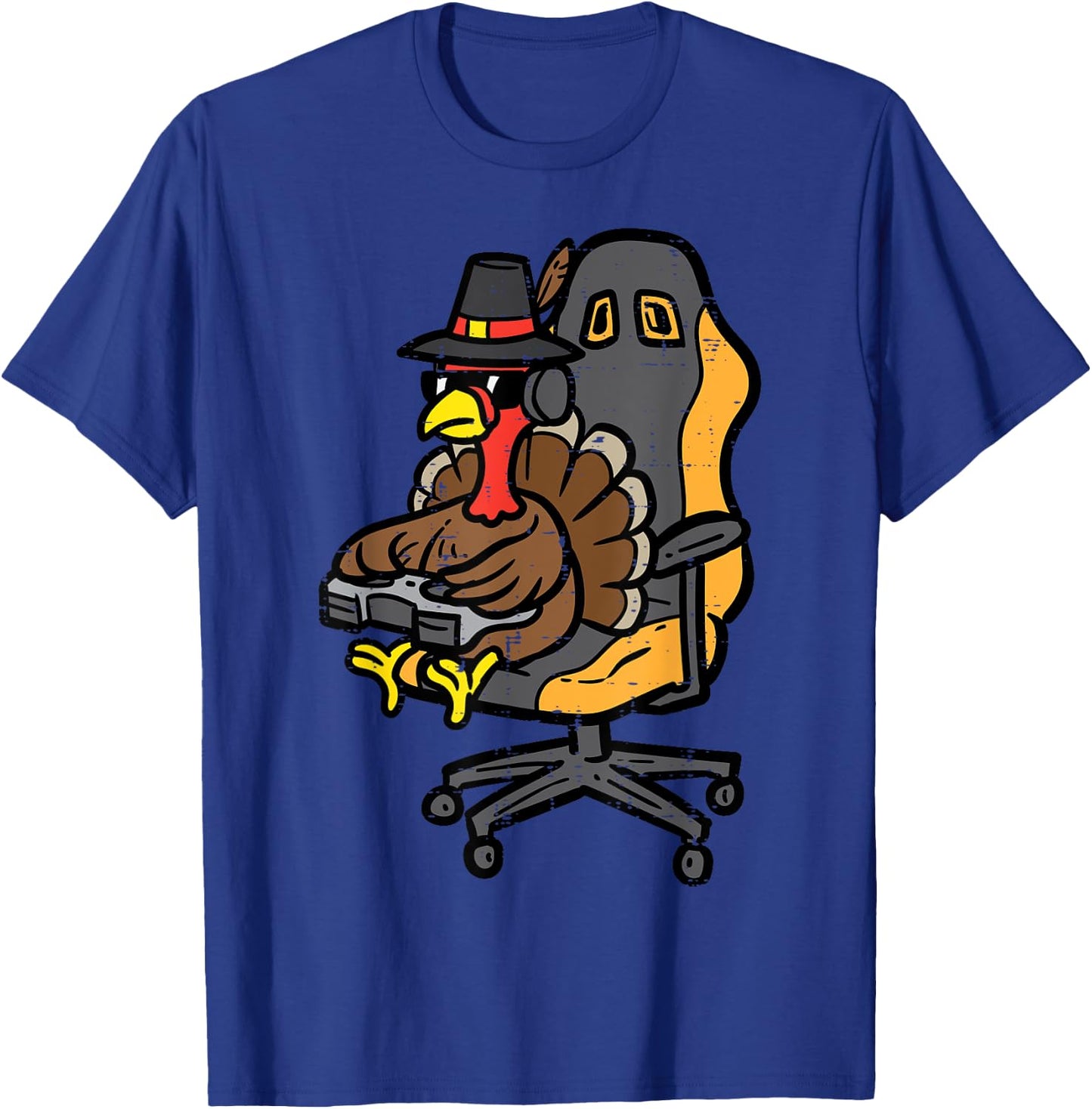 Thanksgiving Turkey Gaming Gamer Men Boys Kids Teen Youth T-Shirt - T-Shirt | Royal