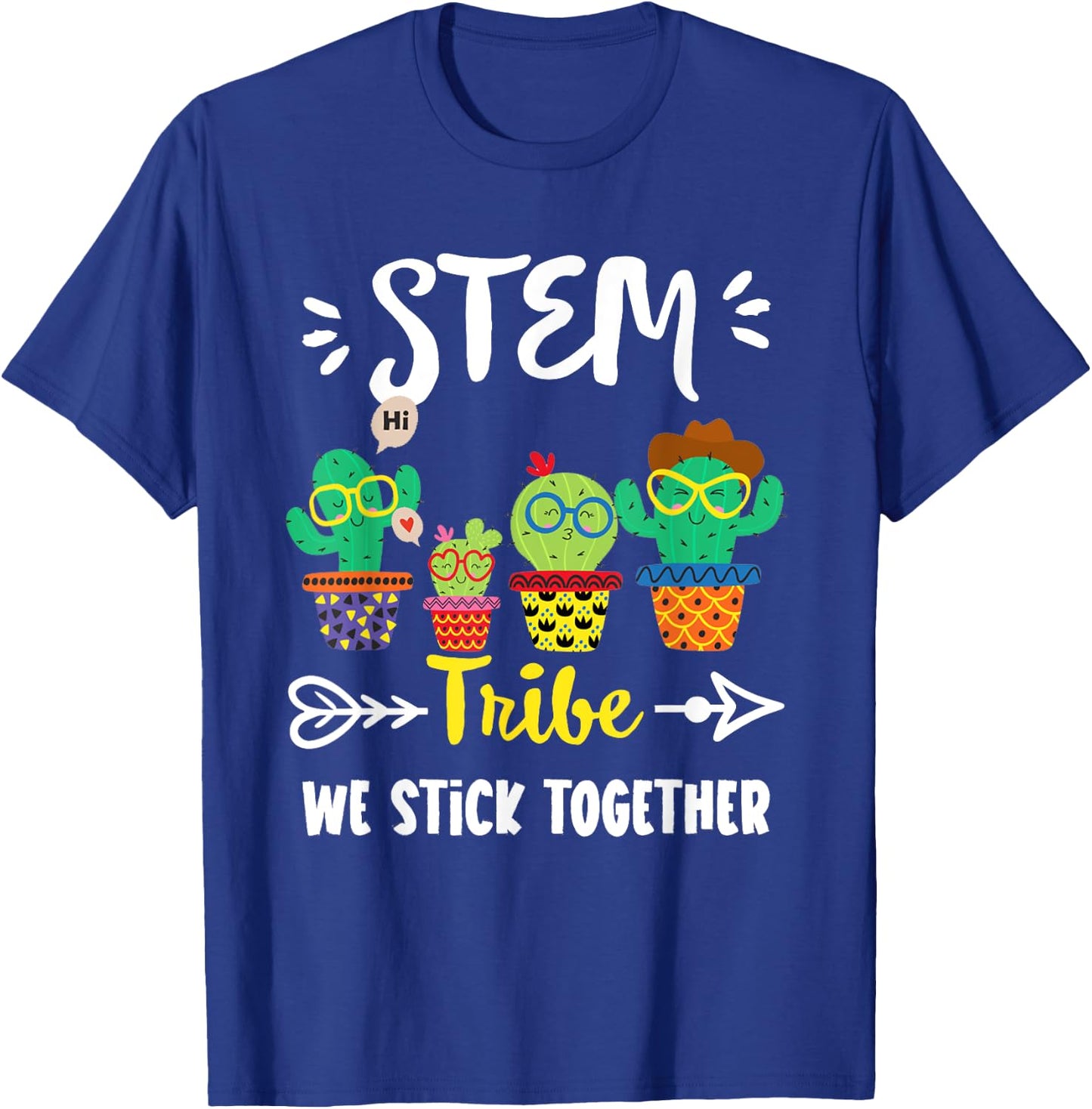 STEM Tribe, Funny School Cactus Crew STEM Teacher Squad T-Shirt - T-Shirt | Royal