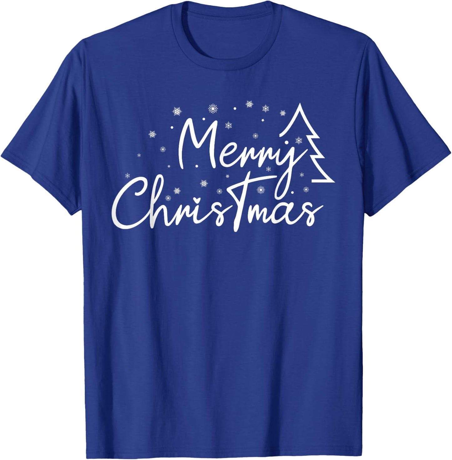 Cute Simple Merry Christmas Tree Family Matching Pajama Xmas T-Shirt - T-Shirt | Royal