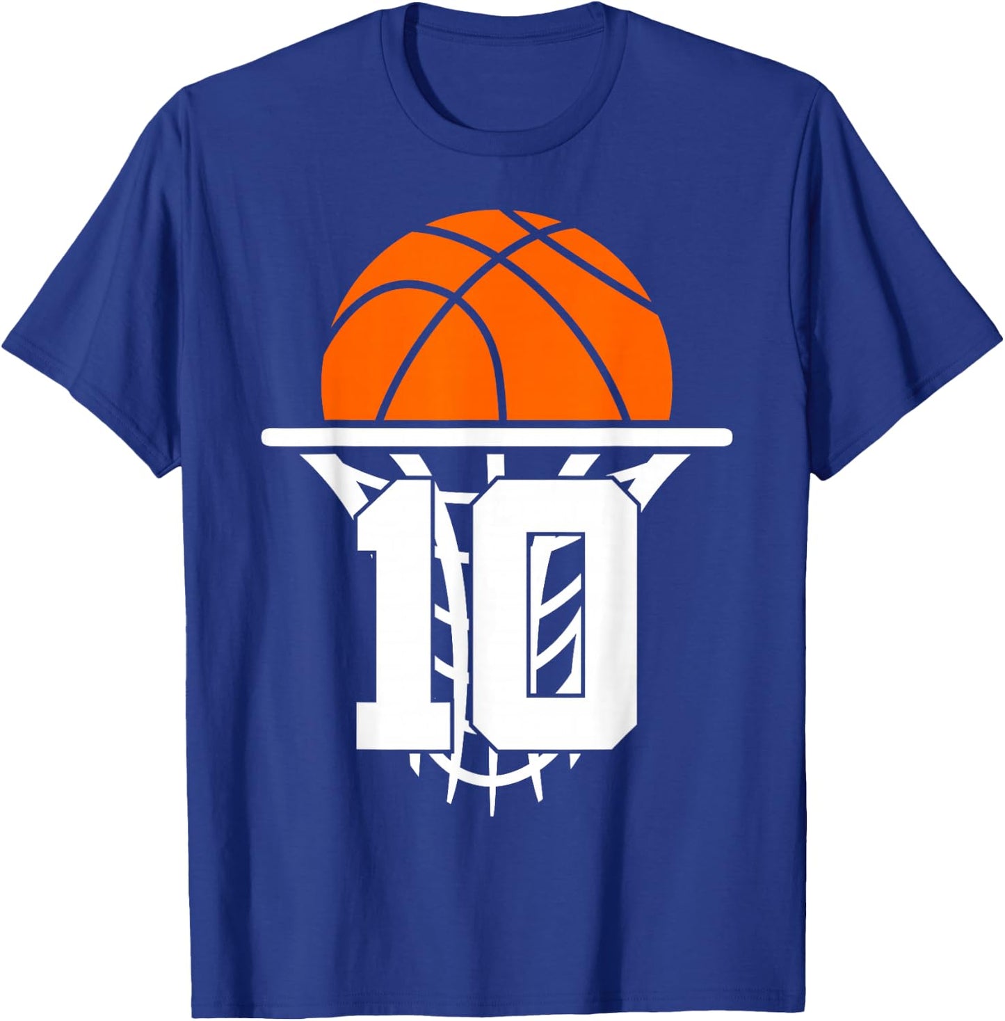 10 Years Basketball 10th Birthday T-Shirt - T-Shirt | Royal