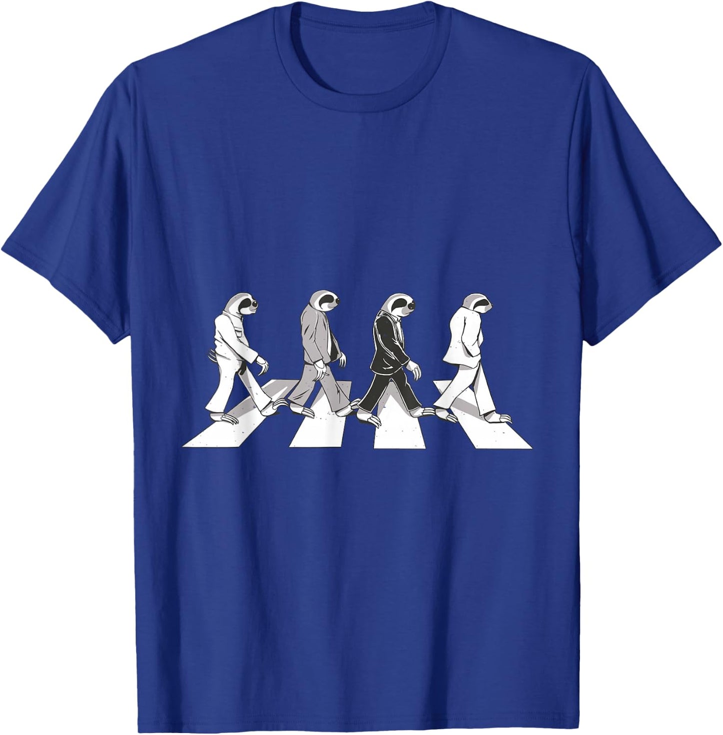 4 Sloths Walking Across A Crosswalk Over The Abbey Road T-Shirt - T-Shirt | Royal