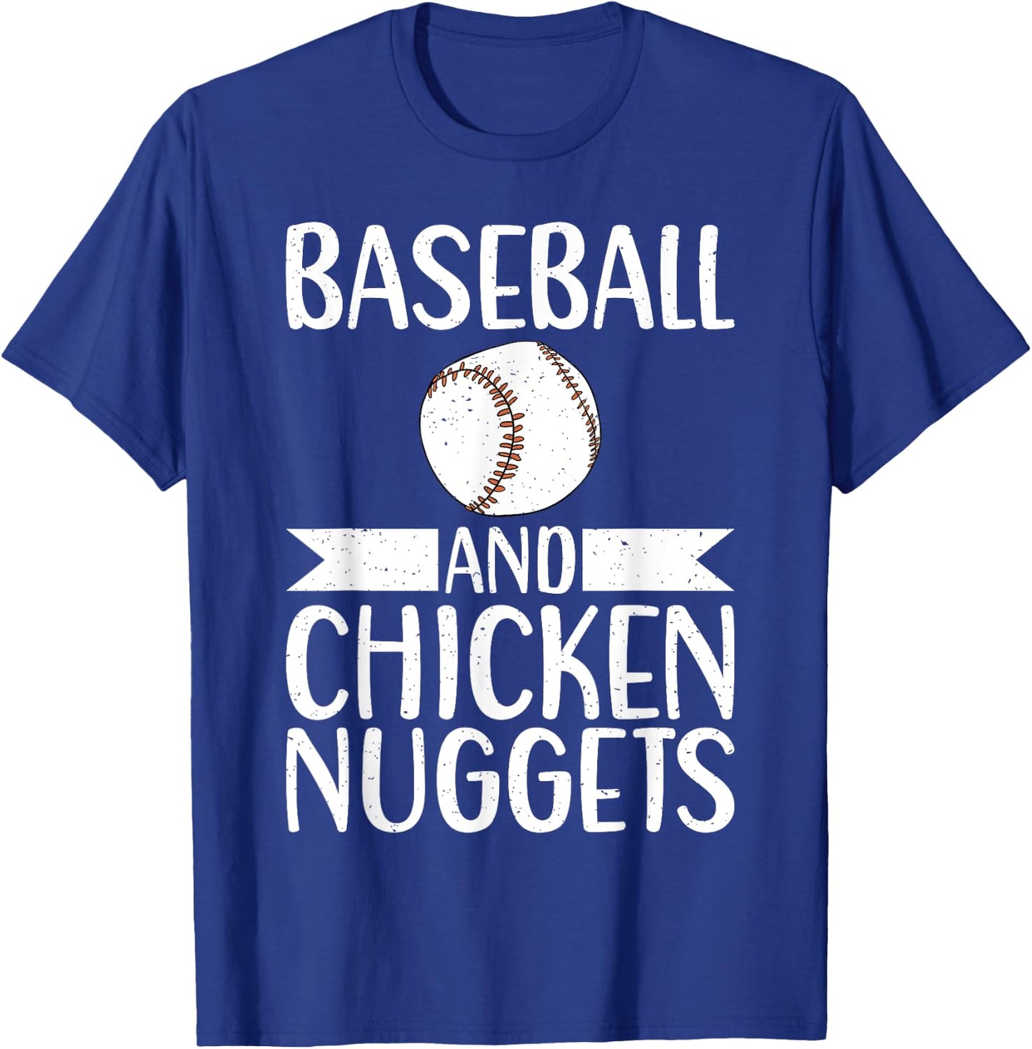 Baseball and Chicken Nuggets T-Shirt - T-Shirt | Royal