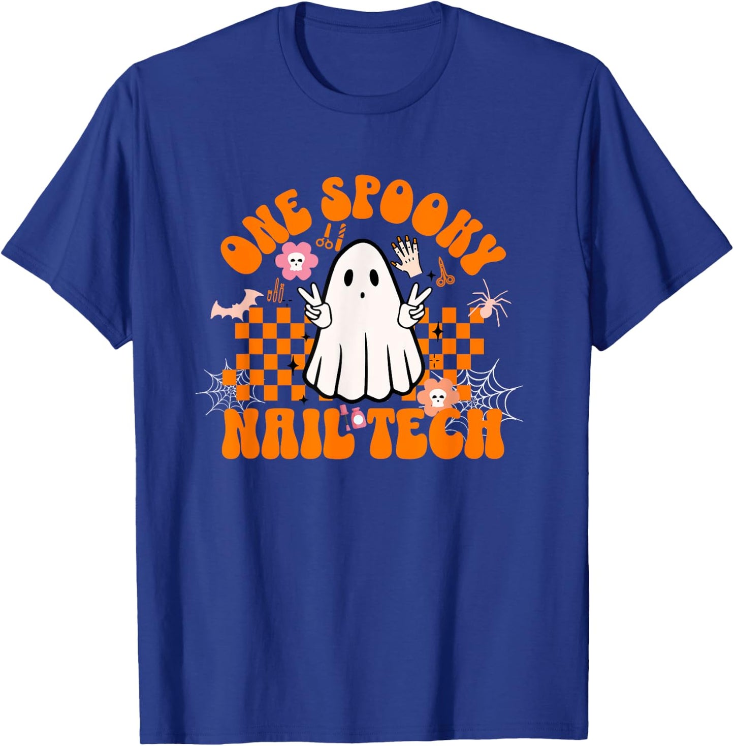 One Spooky Nail Tech Halloween for Nail Technicians Artists T-Shirt - T-Shirt | Royal