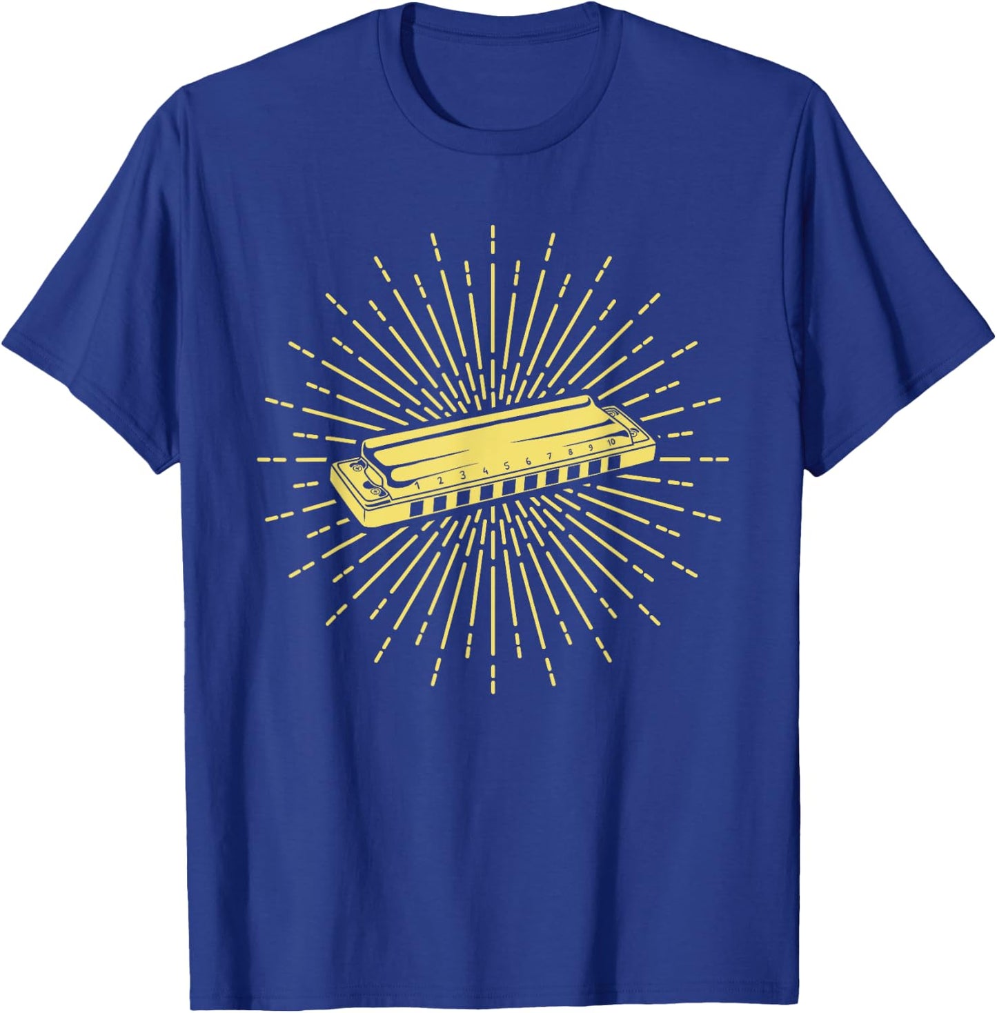 Vintage Harmonica Player Harmonicist French Harp Player T-Shirt - T-Shirt | Royal