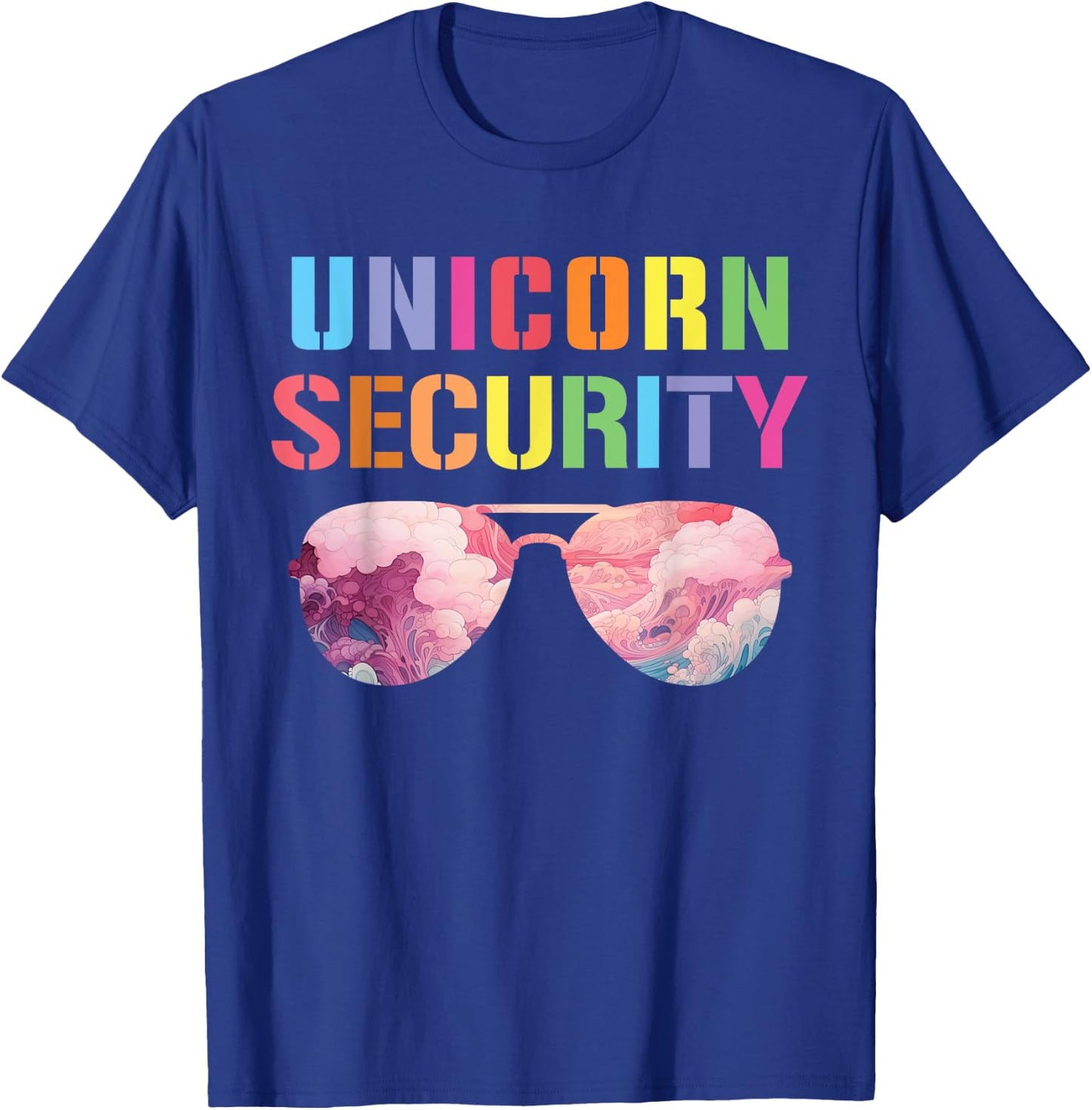 Halloween Dad Mom Daughter Adult Costume, Unicorn Security T-Shirt - T-Shirt | Royal